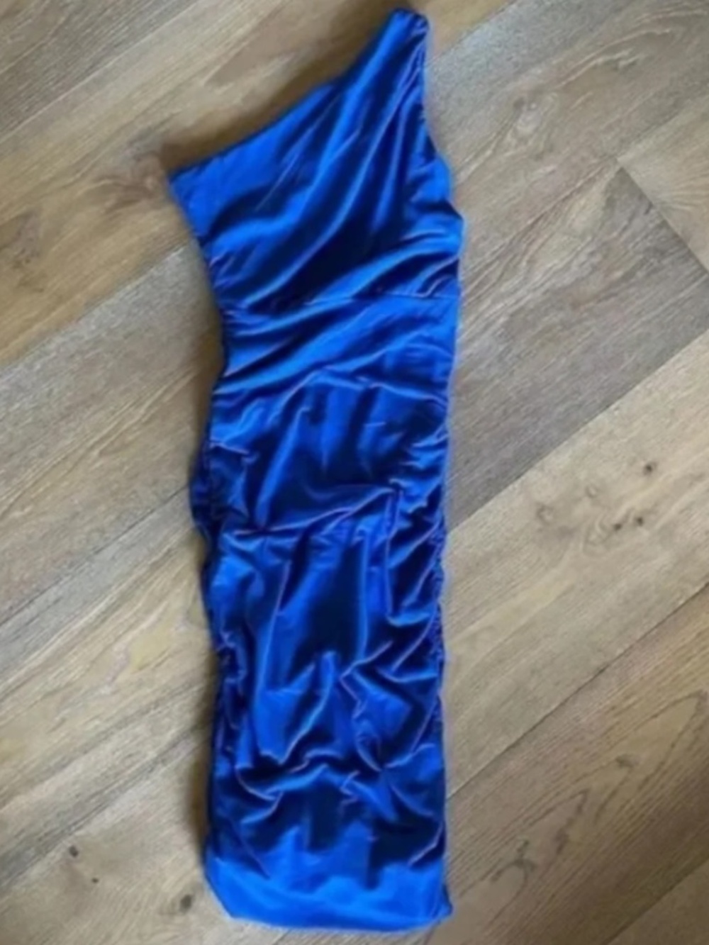 LOVE BY DESIGN One Shoulder Bodycon Midi Dress Blue Surf The Web Size M - Picture 7 of 8